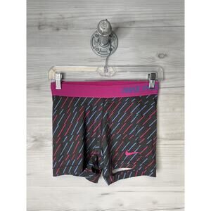 Nike Pro Compression Shorts Womens Medium Black Pink Blue Dri-FIT